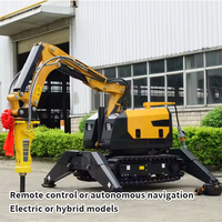 Robot de démolition hydraulique pour l'exploitation minière souterraine et l'excavation de tunnels |   Briseur de béton télécommandé pour zones dangereuses