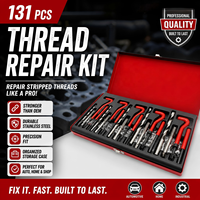 131PCS Thread Repair Kit Helicoil M5-M12 Metric Thread Repair Kit Thread Insert Tool Set Tap Drill Bit Installation Repair Kit