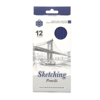 Lot de 12 crayons à dessin Keep Smiling Art Supplies, mine noire, bois de tilleul standard, pour étudiants, ensemble de crayons à croquis, ensemble de peinture