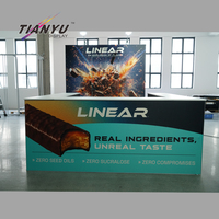 Support de toile de fond robuste pour événements, expositions, affichage de logo, intérieur pour stand de salon professionnel sur le thème de l'alimentation