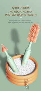 Meistverkauftes Elektrisches Silikon-Babyflaschenbürsten-Set 360° Drehbar 2 Stufen Wasserdicht Nippel-Elektro-Reinigungsbürsten-Set - Product Image 4