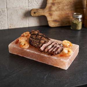 Mejor Placa de Ladrillos de Sal Rosa del Himalaya Tallada Ecológica para Cocinar BBQ con Soporte Premium de Hierro/Acero Inoxidable para el Hogar - Product Image 1