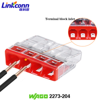 Connecteur PUSH WIRE Conducteur Bornier à 4 broches Connexion rapide 450V 24A Wagos 2273-204 Convient aux fils monobrin 2.5mm