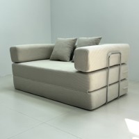 Canapé-lit pliable en velours côtelé beige 2026, convertible avec oreillers pour salon et appartement – Offre Spéciale