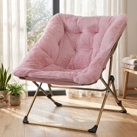 Fauteuil de salon rose tendance haut de gamme, portable, extensible, capitonné, pliable, avec structure métallique, pour salon de beauté et espace de détente
