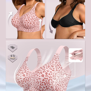 Reggiseno Seamless Jelly OEM ODM Pronto per la Spedizione, Reggiseno Plus Size da Donna con Spalline Larghe e Stampa Leopardata - Product Image 3