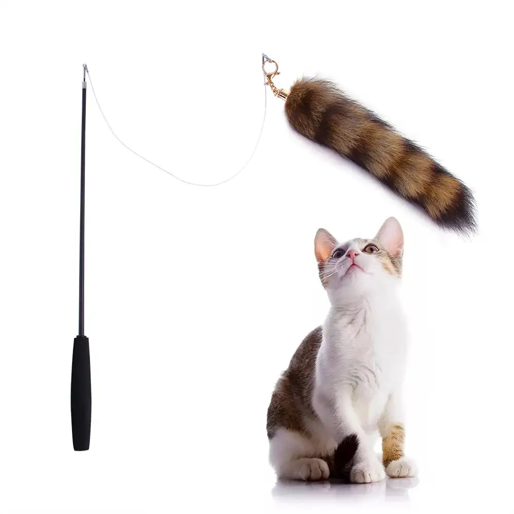 Jouets en fourrure interactive pour chat, 100 pièces, vente de grossiste, jouet écologique avec plumes pour animaux de compagnie