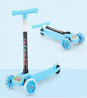 Scooters pour enfants/3 roues Scooter pour enfants avec grande roue clignotante/scooters pour enfants en plastique moderne Sports de plein air équitation bleu rose
