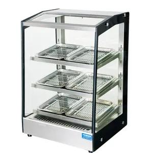 Vitrine chauffante électrique, comptoir en verre, pour Restaurant professionnel, présentoir pour chauffage rapide des aliments chauds, 1 pièce