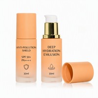 Flacon compte-gouttes de luxe en verre dépoli de 30 ml avec bouchon hermétique pour lotion corporelle, crème de soin, fond de teint liquide, correcteur - Emballage poli