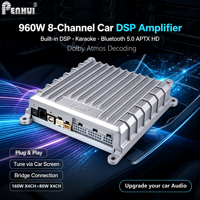 Amplificateur DSP de voiture 960 W 8 canaux avec modules DSP et karaoké intégrés, prenant en charge la connexion en pont, classe D
