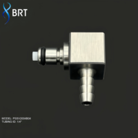 Muestra Gratuita de Conector de Codo de 90 Grados con Válvula, Accesorios de Tubería de Cobre, Conector Macho de 1/4'', Acoplamiento Hidráulico Rápido