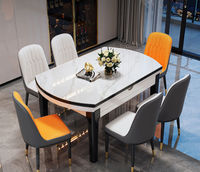 Nuevo Juego de Muebles Modernos para Comedor, Juego de Mesa de Comedor Tapizada para 6 Personas, para Restaurante