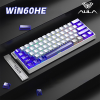 Clavier à commutateur magnétique Aula WIN60 HE Series 8000Hz filaire RGB transparent pour PC