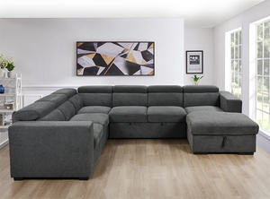 <span class=keywords><strong>Divano</strong></span> Componibile Personalizzato <span class=keywords><strong>a</strong></span> 7 Posti Extra Lungo con Poggiatesta Regolabile, <span class=keywords><strong>Letto</strong></span> Estraibile con <span class=keywords><strong>Contenitore</strong></span> Portaoggetti - Product Image 5