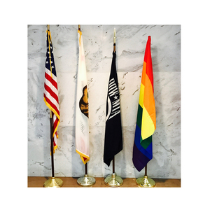 Giá Rẻ Giá Chất Lượng Cao Nhanh Chóng Vận Chuyển 2M 3M Trong Nhà Biểu Tượng Tùy Chỉnh Được Thiết Kế Đứng Tầng Văn Phòng Quốc gia Cờ Với Vàng Cơ Sở Cực - Product Image 3