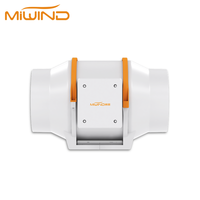 Kipas Ventilasi Saluran Plastik Inline MIWIND 4 inci Grosir ODM OEM, Kipas Rumah Kaca 110V/220V 28dB Rendah Kebisingan untuk Hidroponik/Pertanian