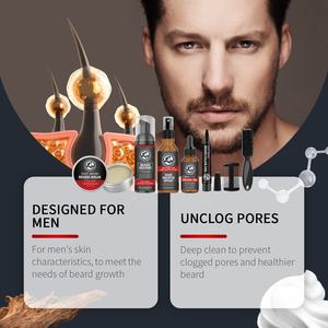 Etiqueta privada 100% Natural Organic Limpieza suave Hidratante Reparación para hombres Aseo Cuidado de la barba Kit de crecimiento Set - Product Image 3