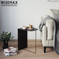 WISEMAX – meuble en forme de L, design de canapé, table d'appoint de salon, table basse en métal simple et solide
