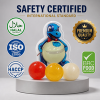Halal Gummy Candy, zachte snoepjes, jelly candy, dinosaurus lava ballen met fruitvulling, fruit smaak burst jam gummy voor groothandel