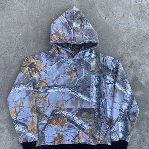 เสื้อฮู้ดดี้ลายพรางแบบครอปทรงใหญ่พิเศษสำหรับผู้ชาย ลายพราง Real Tree แบบพิมพ์ทรงบ็อกซี่ เสื้อสเวตเชิ้ตผู้ชาย - Product Image 1