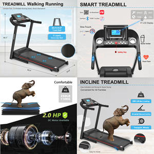 Nouveau tapis de course mécanique électrique semi-commercial multifonction unisexe pliable inclinable intelligent pour la maison - Product Image 6