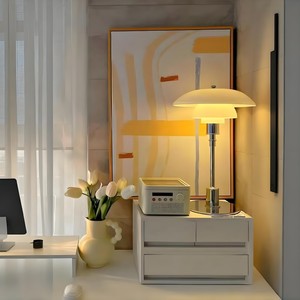 Lámpara de mesa de diseño danés con forma de OVNI, base de bombilla E27, interruptor de botón para dormitorio, sala de estar, estudio, decoración de lujo - Product Image 2