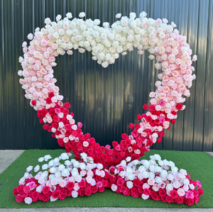 Arco Floreale a Forma di Cuore Fatto a Mano con Supporto, Sfondo di Rose Artificiali in Seta per Decorazioni di Matrimoni, San Valentino e Festa della Mamma - Product Image 5