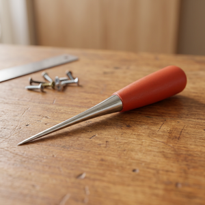 AA0182 DANKING Tailor Awl | Handmade Steel Wire <b>Leather</b> Awl <b>Tool</b> with Red Handle for Stitching and Repairing <b>Crafts</b> Taiwan - Product Image 2