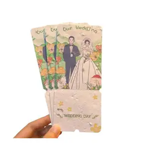 Undangan pernikahan ramah lingkungan pada kertas benih dengan kartu plantar mudah terurai