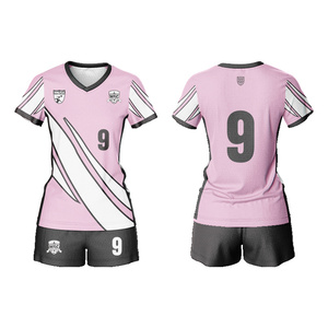 Setelan sepak bola poliester wanita, setelan sepak bola Super pendek motif Digital Logo bordir klub dewasa - Product Image 1