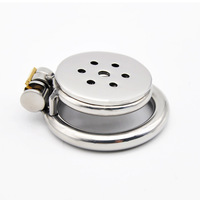 Anneau de chasteté plat en acier inoxydable pour hommes, 40 mm, 45 mm, 50 mm, avec verrou anti-évasion, cage de chasteté, produit sexuel pour adultes
