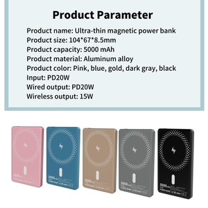 Tùy chỉnh từ ngân hàng điện 5000mAh siêu mỏng 10000mAh nam châm không dây Powerbank cho iPhone 16 15 14 13 Pro <span class=keywords><strong>Max</strong></span> - Product Image 6