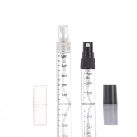 Mini flacon de parfum en verre de voyage de qualité supérieure, 2 ml, 5 ml, 10 ml, avec échelle graduée, vaporisateur anti-fuite, comprend un tube en verre, emballage