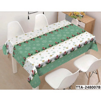 Nappe de Noël réutilisable, écologique, durable, imperméable en PVC, imprimée pour les fêtes, résistante aux taches d'huile, pour usage domestique