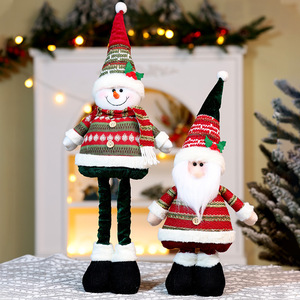Décorations de Noël, Père Noël, rennes, bonhomme de neige, poupée rétractable, joyeux nouvel an, poupées de Noël, décorations pour la maison - Product Image 2