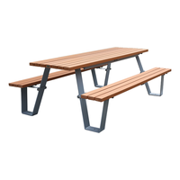 Longue table de pique-nique en bois commerciale d'extérieur avec bancs Ensemble de meubles de jardin pour porte extérieure Table basse rectangulaire pour patio extérieur