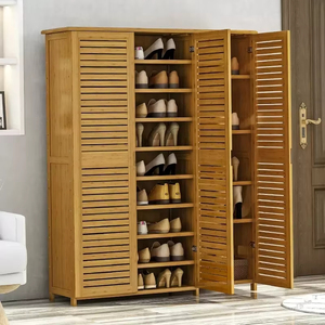 ארון נעליים גדול ועמיד מעץ במבוק טבעי מלא - Product Image 4