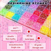 Kit de strass pour nail art de formes variées, 40/28/24 compartiments, cristaux à dos plat pour ongles, coques de téléphone et loisirs créatifs