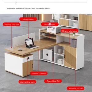 Chaise de bureau moderne de luxe pour deux personnes, poste de travail double simple pour gestionnaires et superviseurs, idéale pour les bureaux financiers - Product Image 5