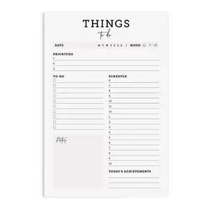 Daily To Do List Planner Notepad Things to Do Undated Pad Tear Off Pad in Simple Pink List Maker Goal Tracker Memo Pad