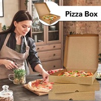Boîtes carrées sur mesure en papier couché biodégradable, dossiers personnalisés écologiques, emballages pour pizzas, sushis, chips de pommes de terre avec poignée