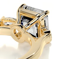 Bague de fiançailles à trois pierres taille radiant 2 carats en argent sterling 925 plaqué or 14 carats avec moissanite VVS pour femme, idéale pour un mariage