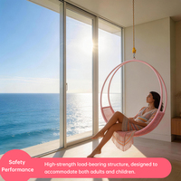 Balançoire lune en corde de polyester tressée à la main, chaise suspendue sûre et respirante pour intérieur et extérieur, idéale pour salle de jeux, chambre, patio et jardin