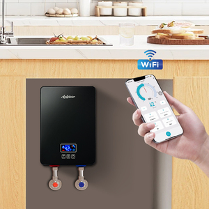 เครื่องทำน้ำอุ่นทันที 6KW ควบคุมผ่านแอพ WiFi ติดผนัง กระจกนิรภัย จอแสดงผล LED สำหรับบ้าน ห้องอาบน้ำ ห้องครัว ห้องน้ำ - Product Image 1