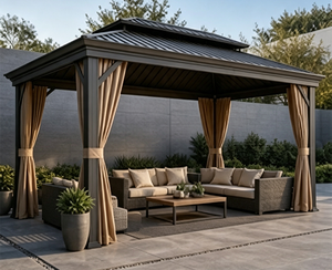 <span class=keywords><strong>Pergola</strong></span> <span class=keywords><strong>Bioclimatique</strong></span> Moderne en Aluminium à Toit Rigide Réglable, Pavillon de Jardin Extérieur Étanche, Pare-Soleil, Taille <span class=keywords><strong>Usine</strong></span> - Product Image 1