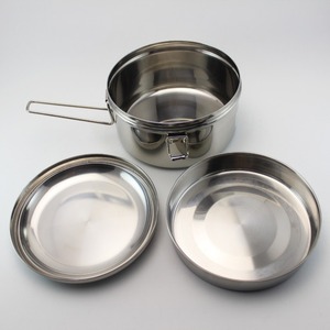 ShunXun Stainless Steel <b>Round</b> Lunch <b>Box</b> 16cm Double Layer With Compartment For Students - Product Image 3
