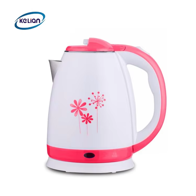 Kitchen Home Appliance 1.8L Electric Kettle 201 Stainless Steel Water Boiler with Flower Pattern