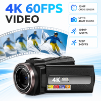 Caméscope professionnel 4K Caméra vidéo numérique avec connectivité Wifi 16x Zoom numérique Capteur d'imagerie CMOS