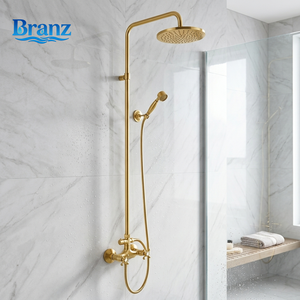 Ensemble de robinetterie de douche murale multifonction vintage avec doubles poignées croisées - Product Image 1